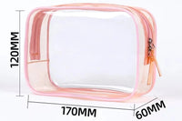 Sac Trousse Transparent Vert Compact Pratique - modèle Pink - TransparenceSac.com