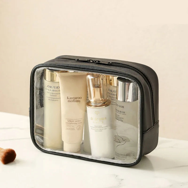 Trousse transparente de voyage compacte