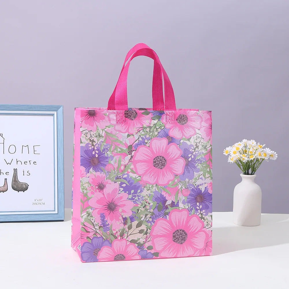 Sac shopping floral violet printemps