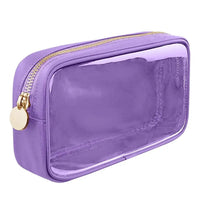 Trousse maquillage transparente dorée élégante - modèle Purple - TransparenceSac.com