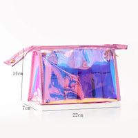 Pochette maquillage iridescente transparente mode - modèle Rose - TransparenceSac.com