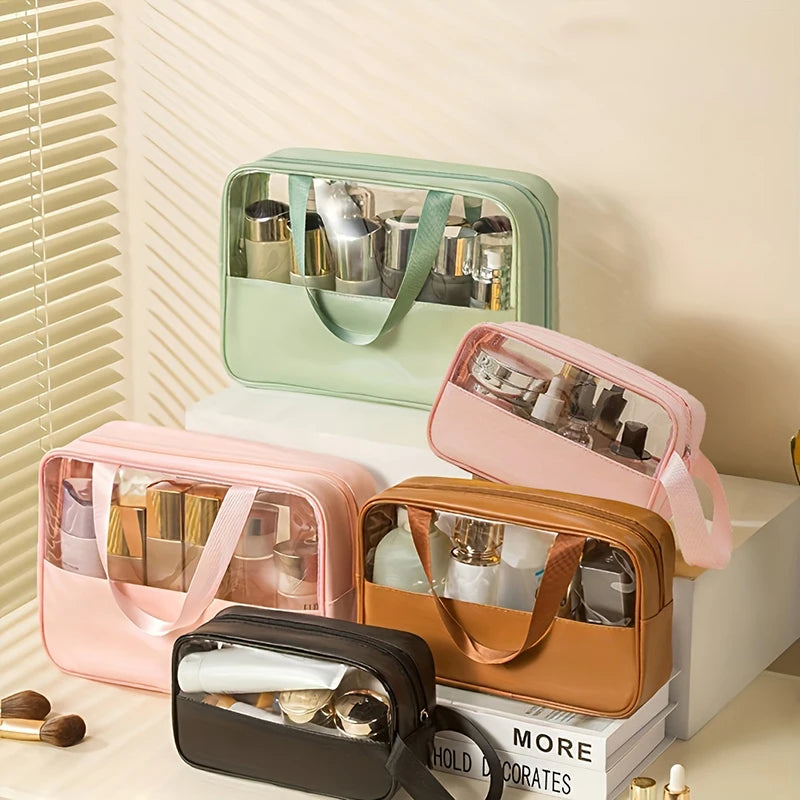 Trousse maquillage transparente élégante et pratique