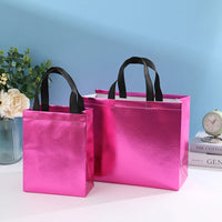 Sacs de Shopping Métallisés Tendance - modèle Fuchsia / 28x32x13cm - TransparenceSac.com