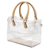 Sac à main transparent avec poignées cuir - modèle B - TransparenceSac.com