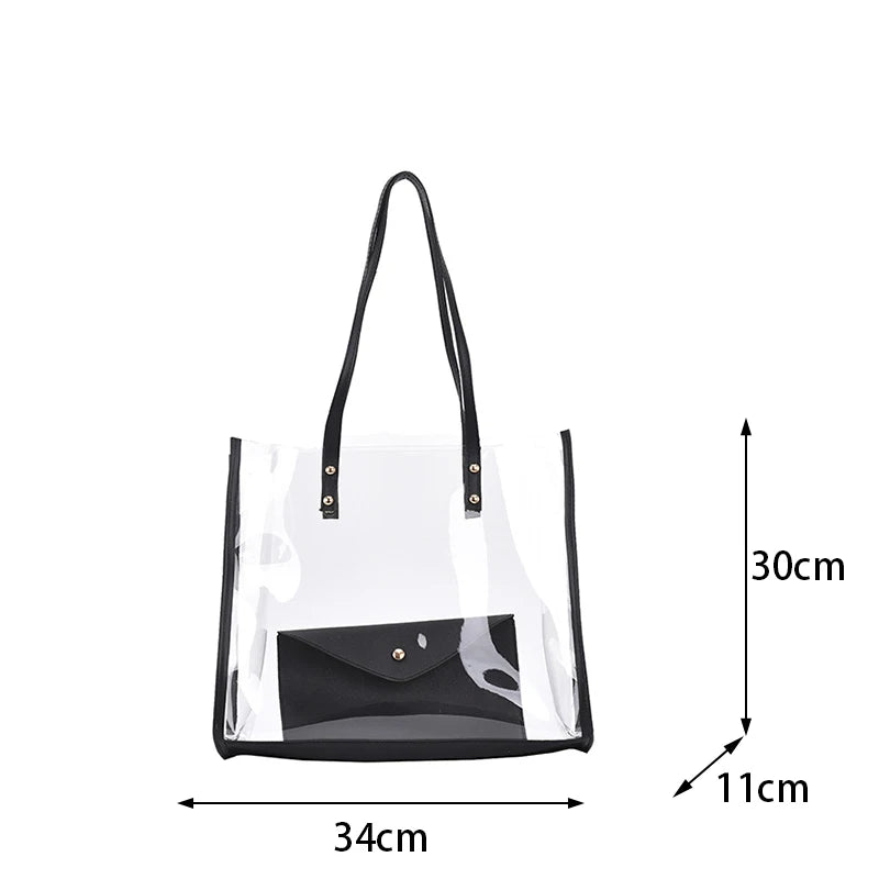 Sac shopping transparent mode rouge élégant