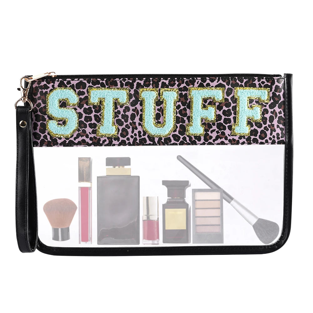 Pochette transparente fashion leopard stuffing