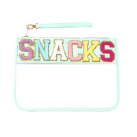 Pochette transparente fashion Snacks colorée - modèle Vert - TransparenceSac.com