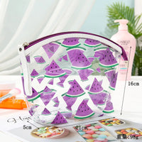 Trousse tendance transparente motifs pastèque - modèle Purple - TransparenceSac.com