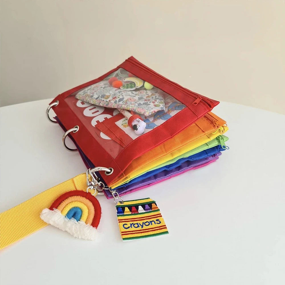 Pochette transparente arc-en-ciel fashion