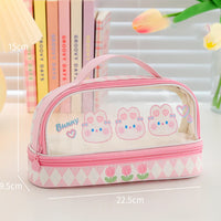 Trousse de maquillage transparente kawaii - modèle Pink - TransparenceSac.com