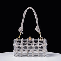 Sac à main transparent filet vert - modèle white - TransparenceSac.com