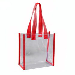 Acheter Sac shopping transparent bordures rouges - TransparenceSac.com