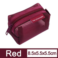 Trousse maquillage transparente mode compacte - modèle Red-8.5x5.5x5.5cm / 10PCS - TransparenceSac.com