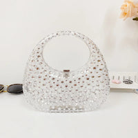 Sac transparent rose étincelant chic - modèle White - TransparenceSac.com