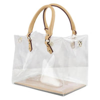 Sac à main transparent avec poignées cuir - TransparenceSac.com