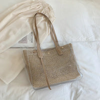 Sac Transparent Chic en Paille Naturelle - modèle Beige / (30cm<Max Length<50cm) - TransparenceSac.com
