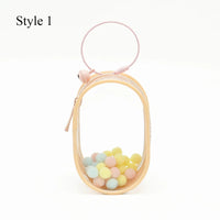 Pochette transparente design vert pastel - modèle style 1 - TransparenceSac.com