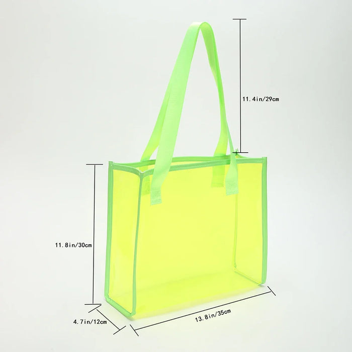 Sac de plage transparent fluo