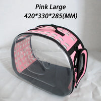 Transporteur transparent pour animaux de compagnie - modèle Pink Large - TransparenceSac.com