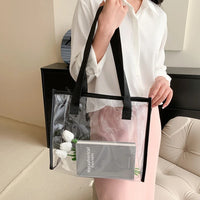 Sac de plage transparent fluo - modèle Black - TransparenceSac.com