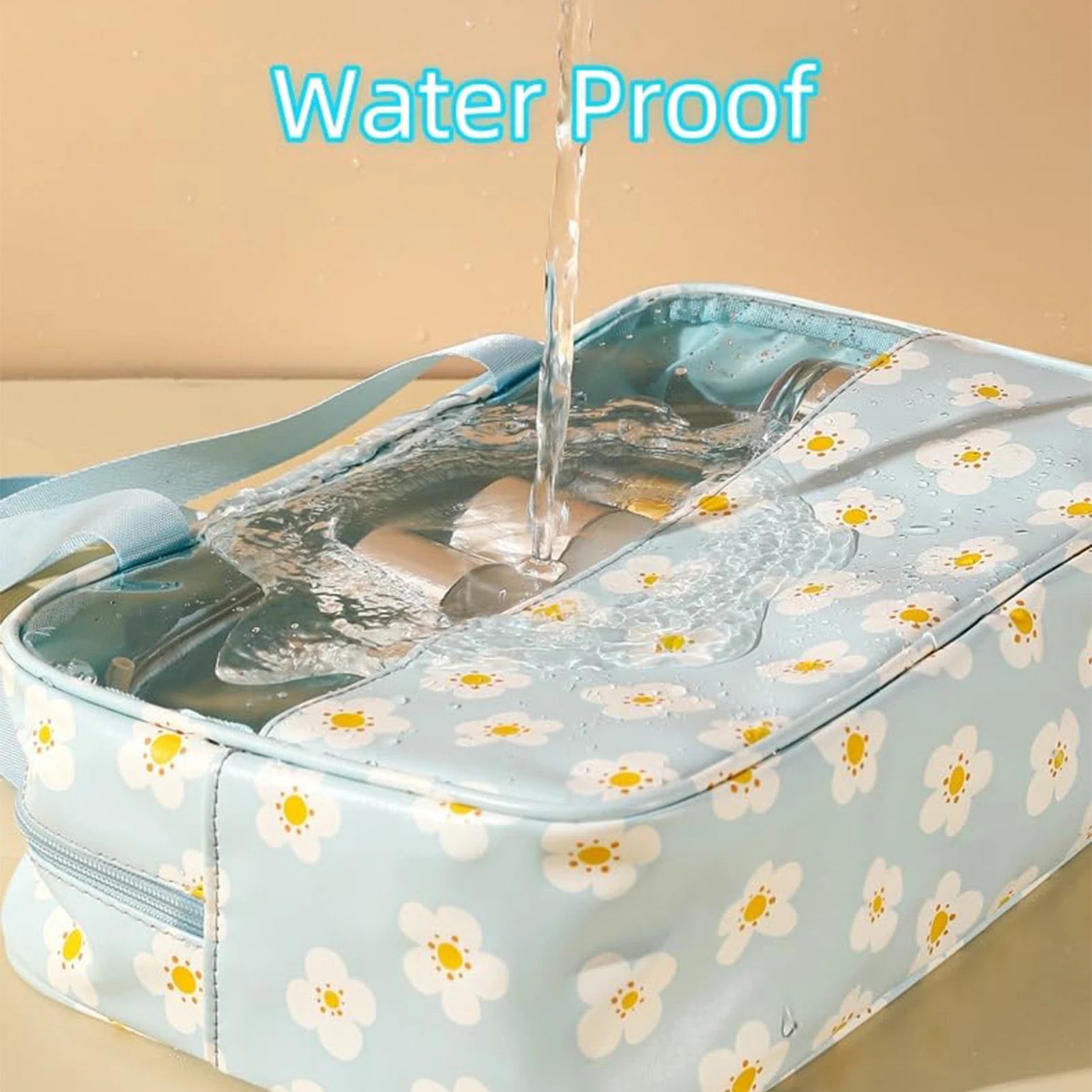 Trousse voyage transparente fleuri élégante