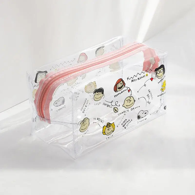 Trousse transparente personnages cartoons adorables