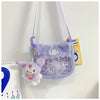 Sac bandoulière transparent peluche rose kawaii