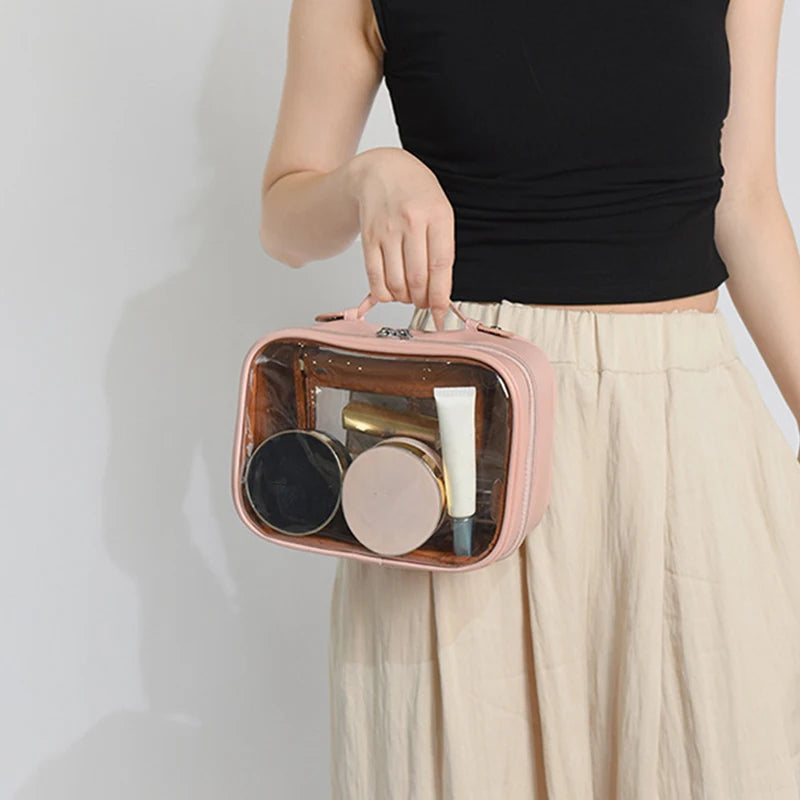 Trousse transparente élégante pour voyage mode