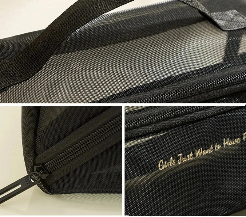 Trousse transparente noire voyage fashion