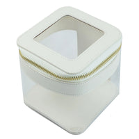 Trousse transparente chic fashion - modèle cream / 12 x 13 x12 CM - TransparenceSac.com