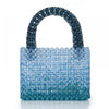 Sac à main perles transparentes dégradé bleu