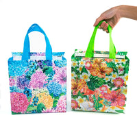 Sac shopping floral violet printemps - modèle 4004-24 / 32x12x36cm / 30pcs - TransparenceSac.com