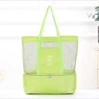 Sac de plage transparent compartimenté vert - TransparenceSac.com