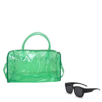 Sac de sport transparent rose élégant - modèle green - TransparenceSac.com