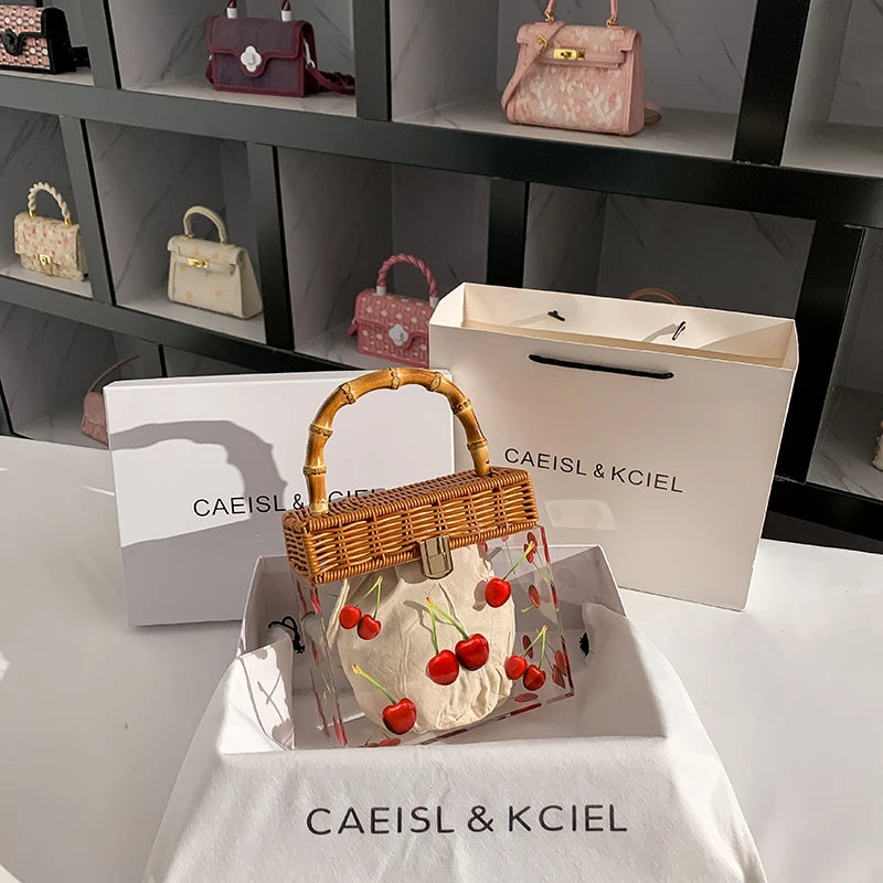 Sac à main transparent citrons tendance