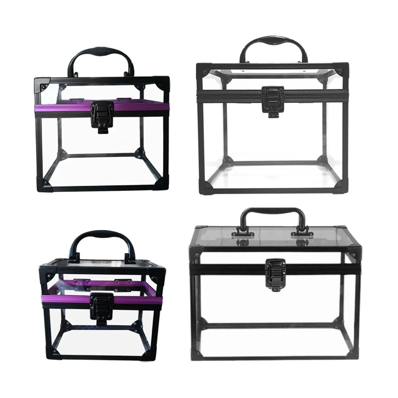 Valisette Transparente Moderne avec Poignée Noir