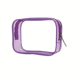 Acheter Trousse maquillage transparente violette tendance - TransparenceSac.com