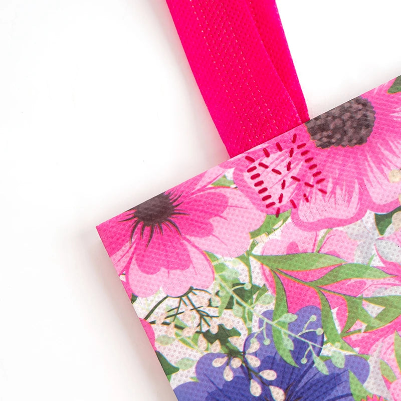 Sac shopping floral violet printemps