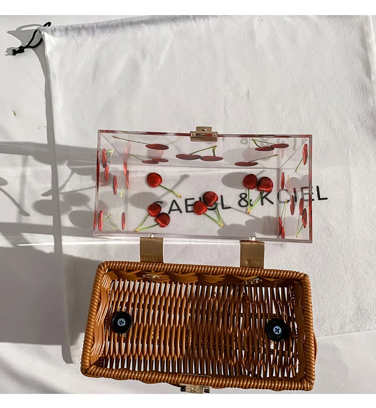 Sac à main transparent citrons tendance