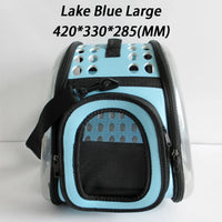 Transporteur transparent pour animaux de compagnie - modèle Lake Blue Large - TransparenceSac.com