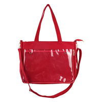 Sac Bandoulière Transparent Style École Fashion - modèle Red - TransparenceSac.com