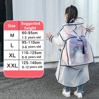 Imperméable enfant transparent avec capuche colorée - modèle Noir / XXL - TransparenceSac.com
