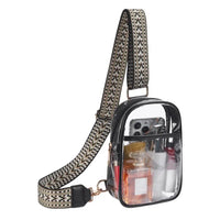 Sac bandoulière transparent tendance élégant - modèle Black - TransparenceSac.com