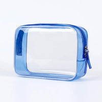 Trousse maquillage transparente violette tendance - modèle Blue - TransparenceSac.com