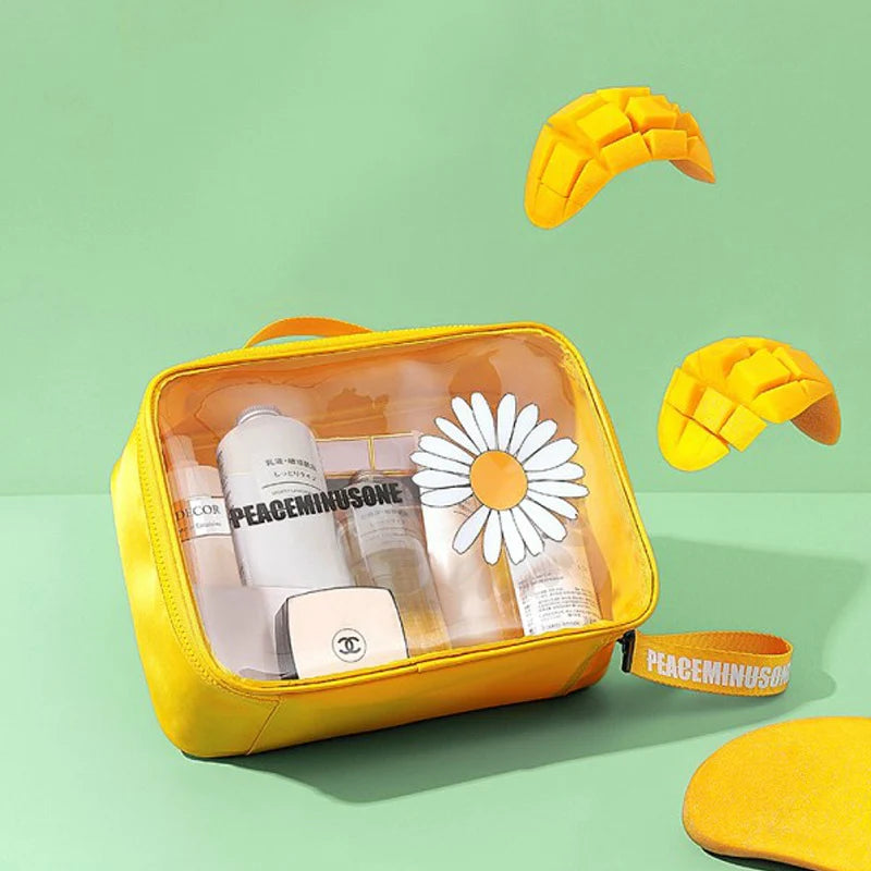 Sac de voyage transparent jaune mode floral