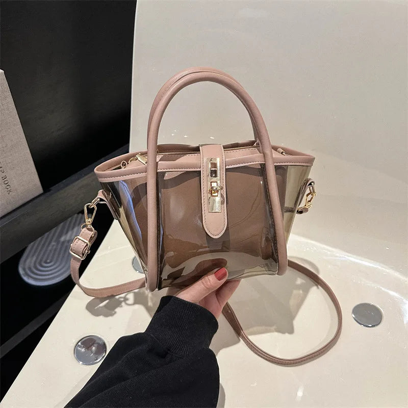 Sac à main transparent noir élégant