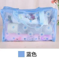 Trousse transparente motif floral élégant - modèle Blue color - TransparenceSac.com