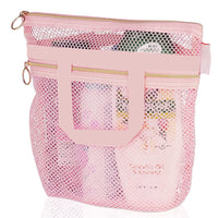 Trousse voyage transparente fashion pratique - modèle Pink / Mesh Wash Bag - TransparenceSac.com