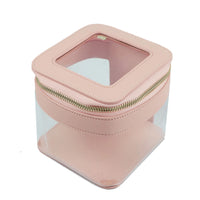 Trousse transparente chic fashion - modèle pink / 12 x 13 x12 CM - TransparenceSac.com