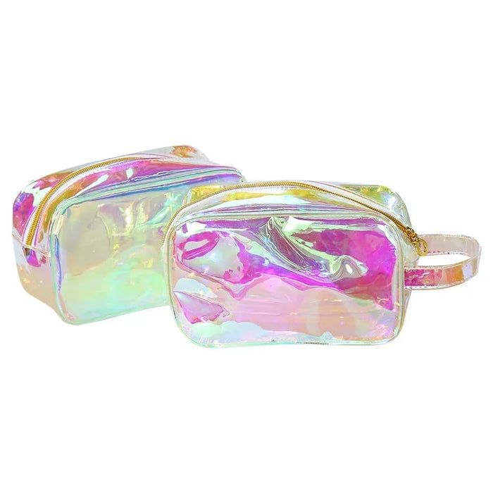 Trousse holographique transparente tendance